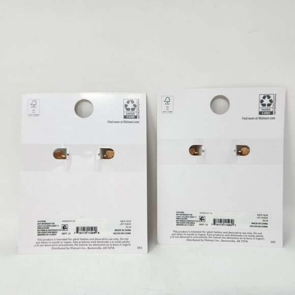 Lot of 2 Pairs Scalloped Earrings Time And Tru Hypo-Allergenic Earrings - Picture 6 of 8